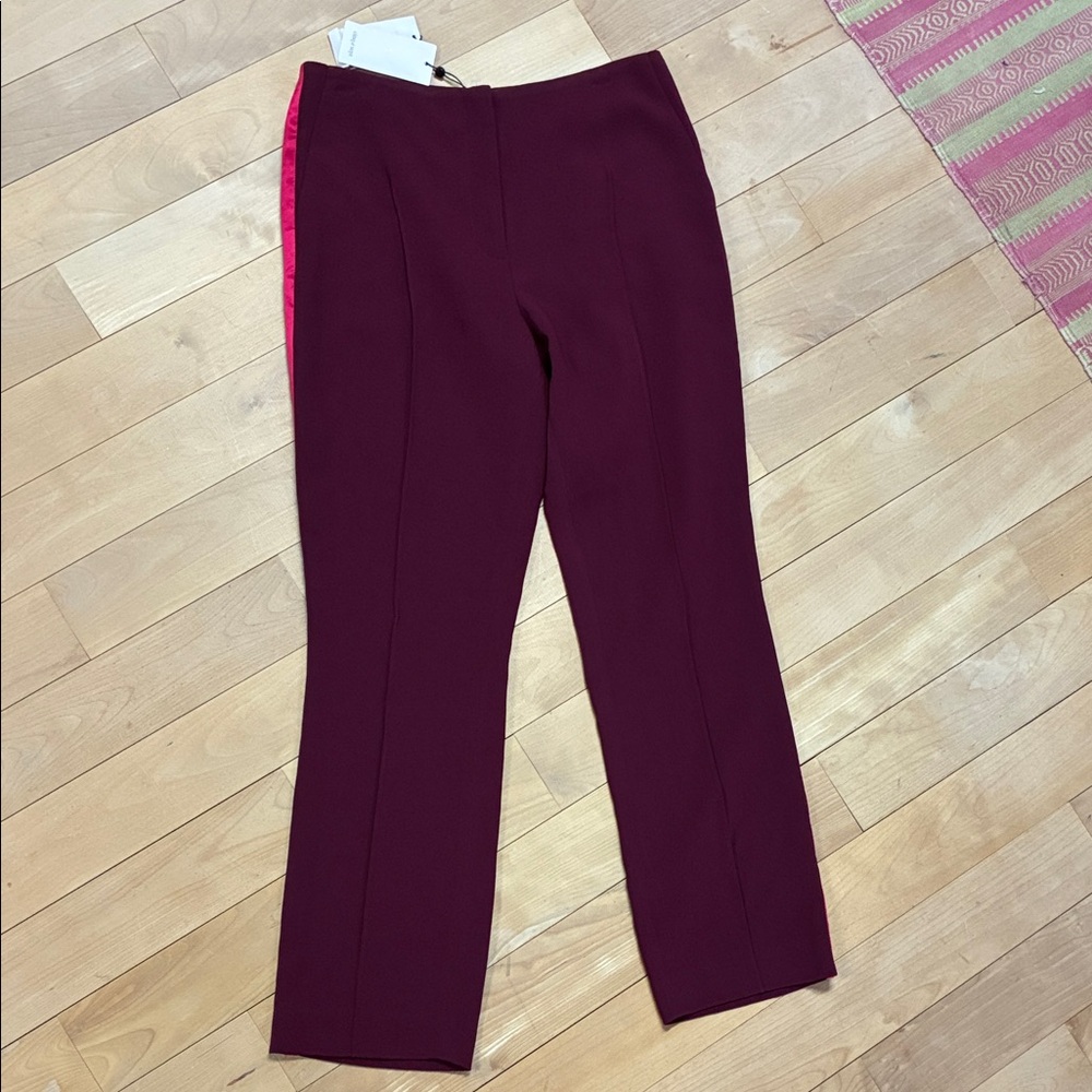 Women's Tailored Ponte Pants in Burgundy